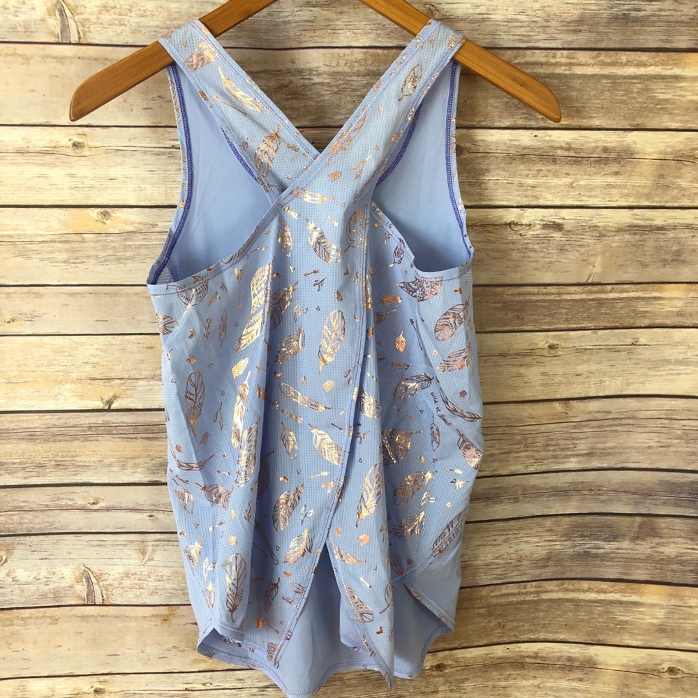 Ivivva Lavender Cross Back Tank Gold Print